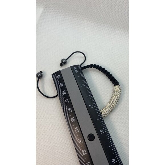 Black/Sliver Beaded Rhinestones Crucifix Religious Expandable pair of Bracelets - Picture 6 of 8